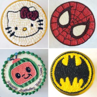 hand-piped buttercream character