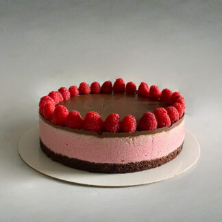 Raspberry Mousse Chocolate Ganache Cake