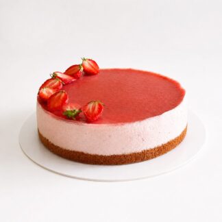 Strawberry Rhubarb Mousse Cake